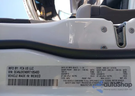 2024 Jeep Compass Limited 4X4 из США, поврежденный, VIN 3C4NJDCN8RT105483